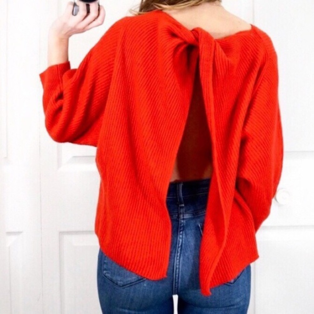 anthropologie red sweater